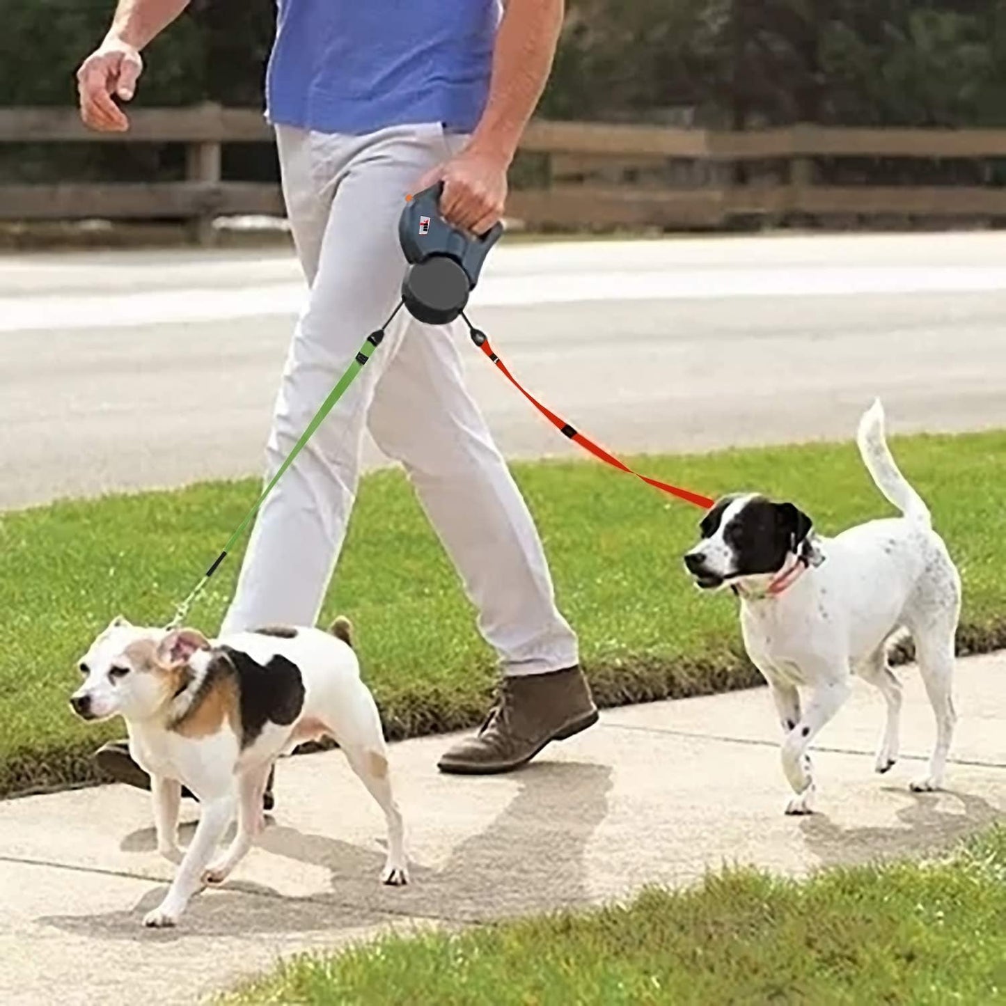 Retractable Pet Leash Automatic Retractable Pet Leash 1 Tow 2 Retractable Double Dog Leash with Flashlight and Bag Dispenser